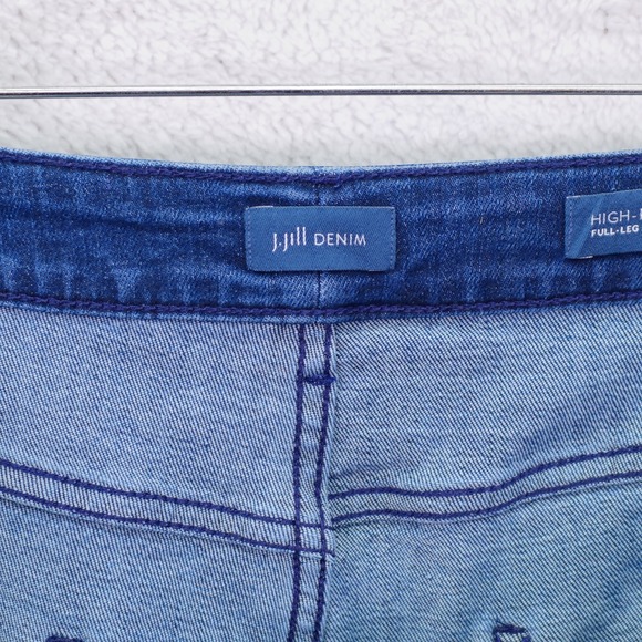 J. Jill Denim High Rise Full Leg Crops Jeans-14- 36 / 25 Capri Cotton Polyester - Picture 7 of 10